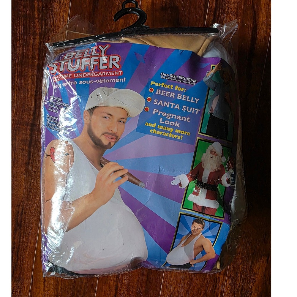 Belly Stuffer Costume Undergarment One Size Beer Belly Santa Suit 59549 Tan - Picture 5 of 5